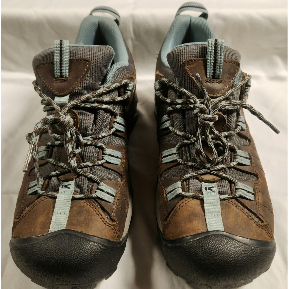 Keen Hiking Shoes Womens 11 Voyageur Brown Blue Leather Low Top Sneakers 1012244